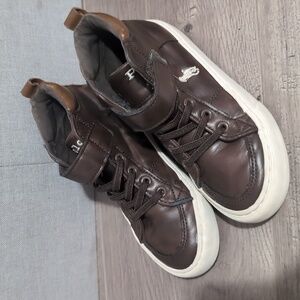 Brown High-Top Kids Sneakers